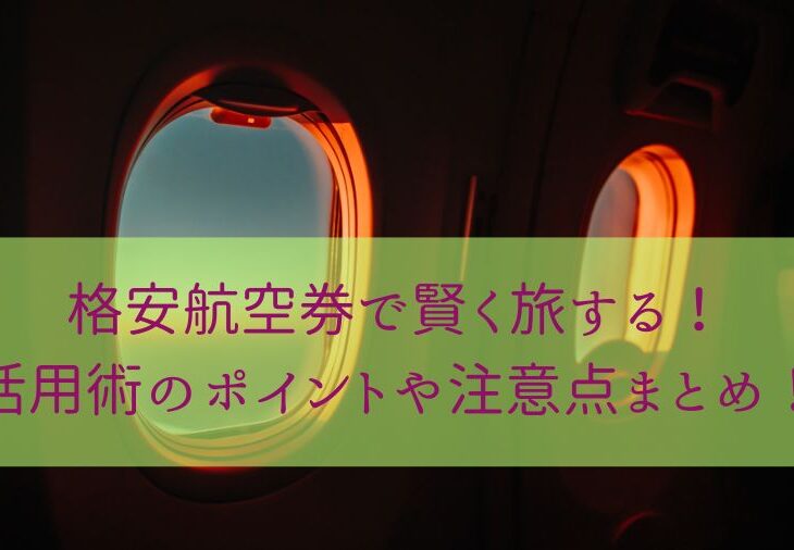 格安航空券で賢く旅する！活用術のポイントや注意点まとめ！